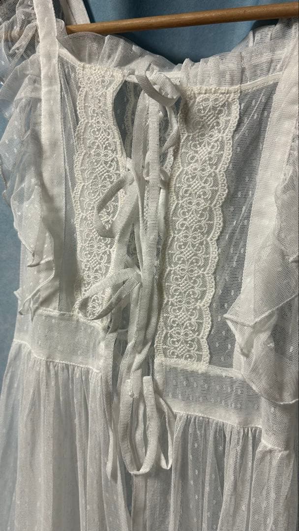 新品未使用、axes femme、ドットチュールエプロン、ホワイト