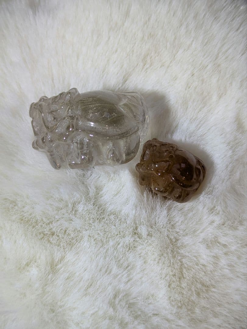 親子　亀龍　♡シルバールチル　ゴールドルチル♡　天然石