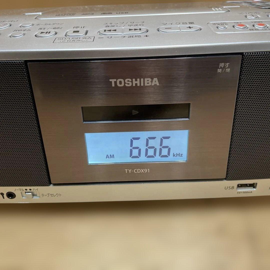 動作確認済 東芝 SD USB CD ラジオカセットレコーダー TY-CDX91