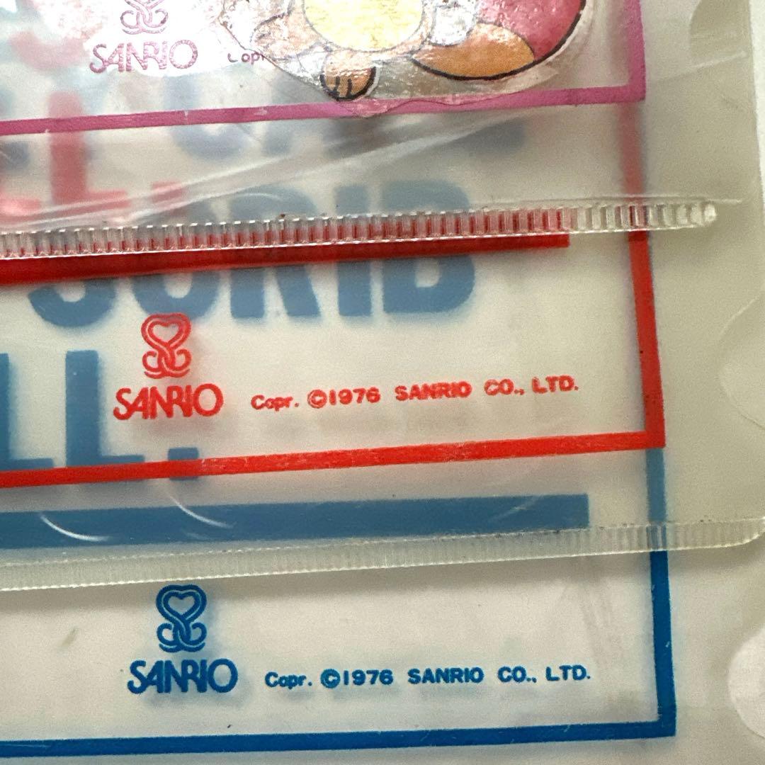 超レア！　1976年製　ハローキティ　クリアファイル　３枚セット　　昭和レトロ