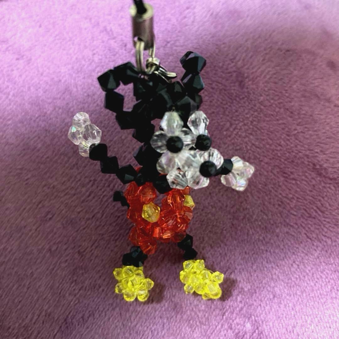 （未使用品）ミッキー ミニー ビーズ ストラップ 2個セット