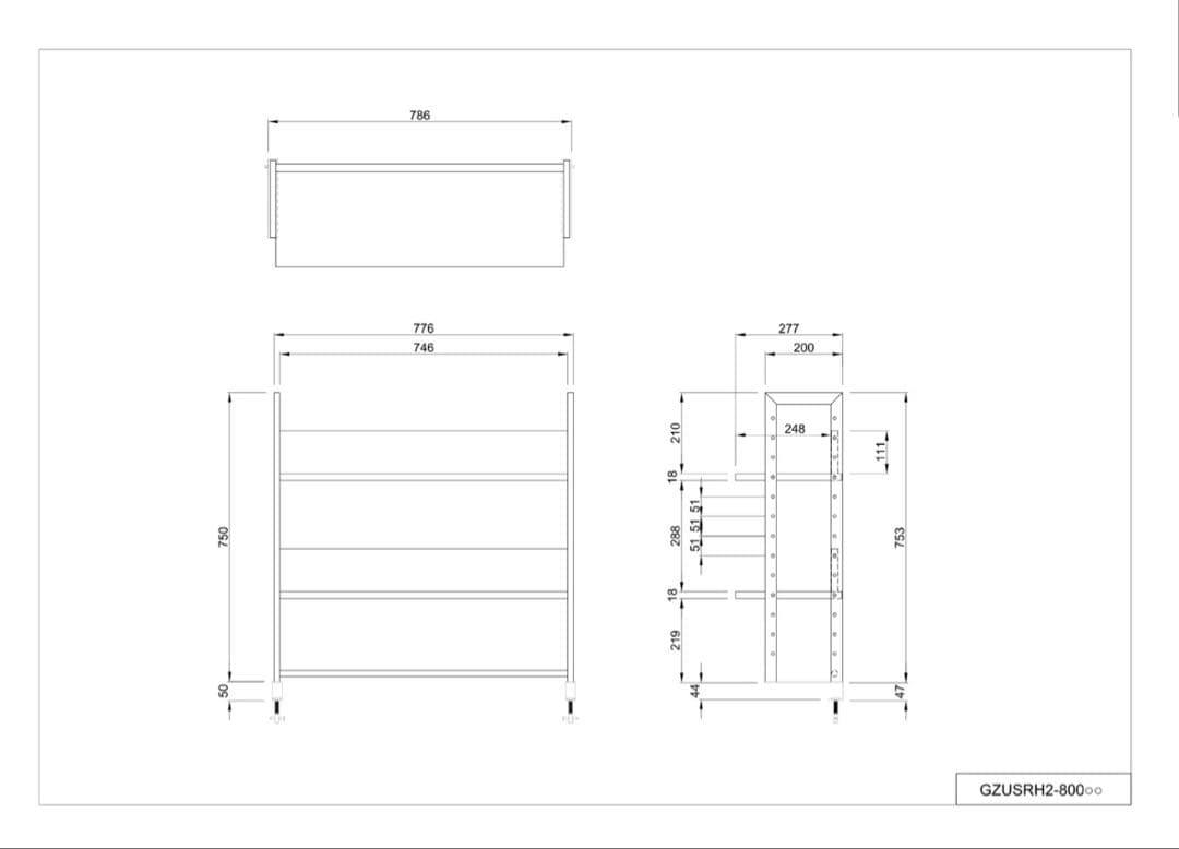 ✨ワークデスクⅡ 上置ハイシェルフ ウォルナット GZUSRH2-800DM