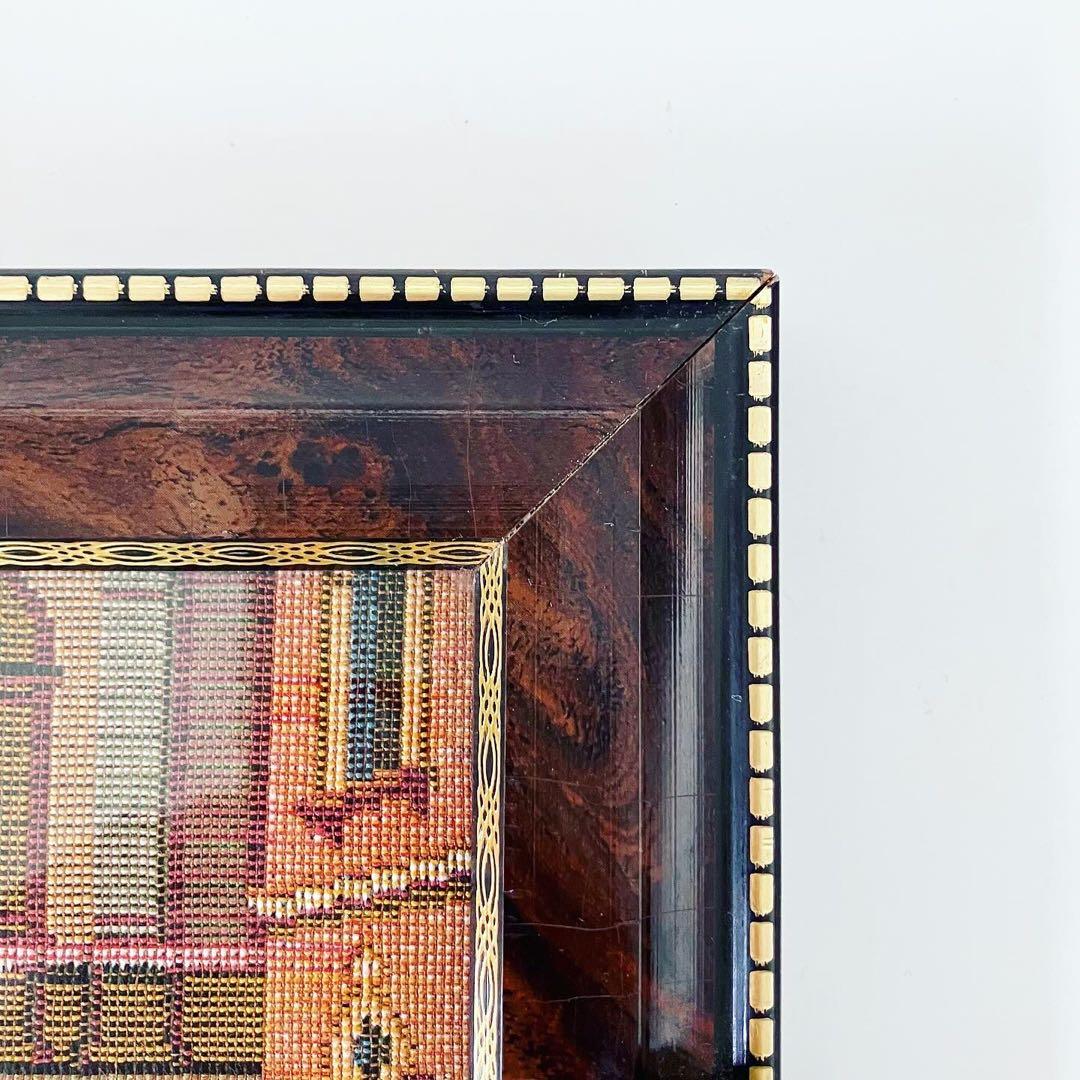 刺繍　インテリアトレイ　イタリア　ビンテージ雑貨　ブロカント　蚤の市　古道具