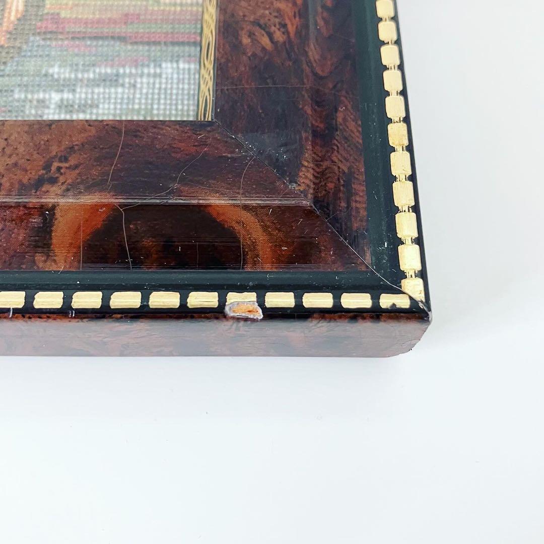 刺繍　インテリアトレイ　イタリア　ビンテージ雑貨　ブロカント　蚤の市　古道具