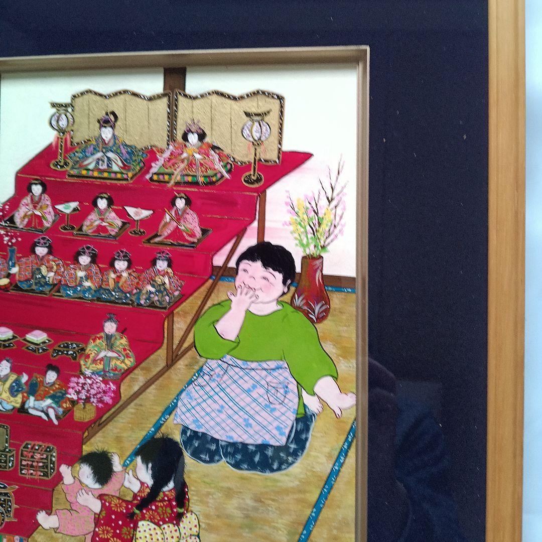 岡田祥子作、アクリル原画「楽しいひな祭り」