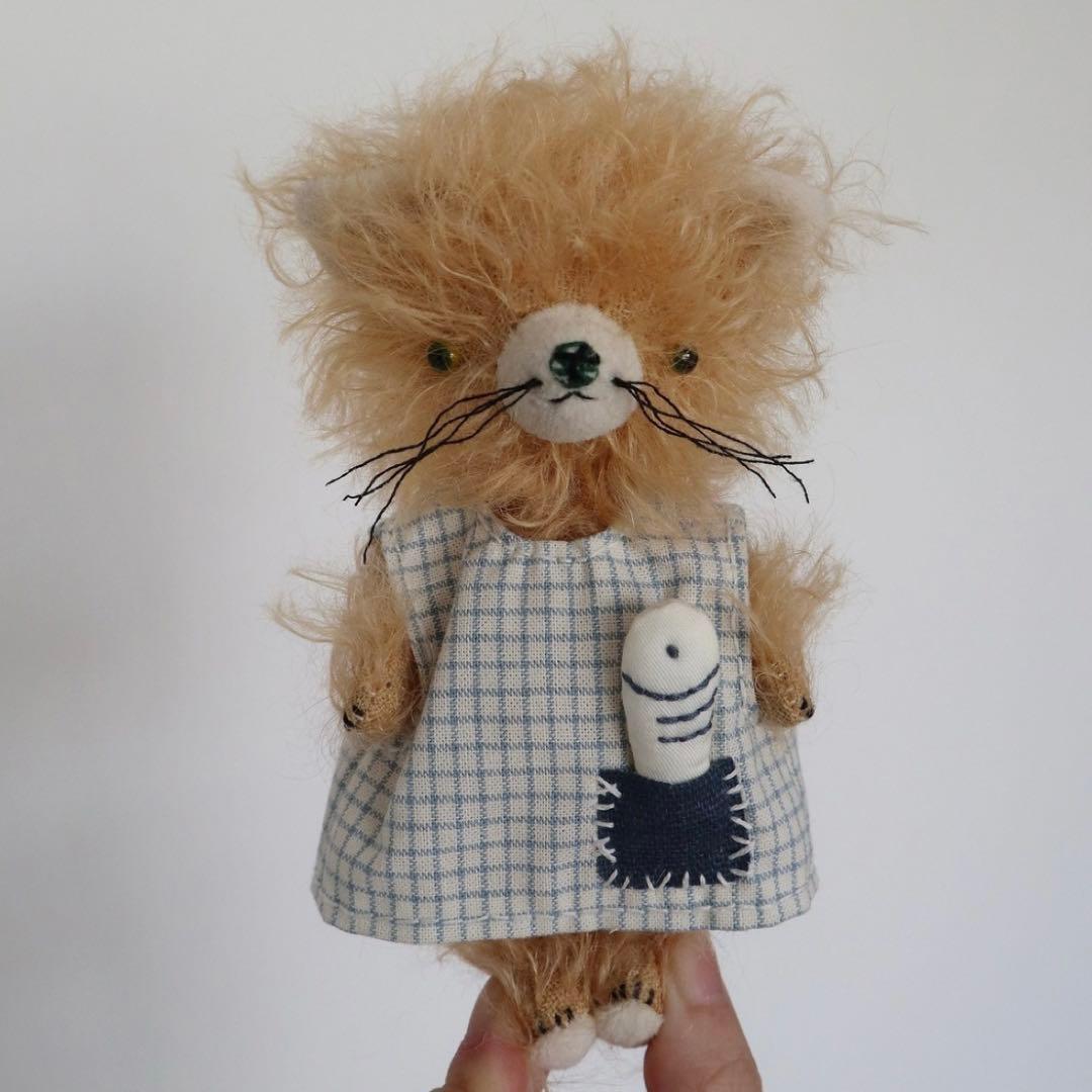 仲良し三兄弟 お兄さんねこ ぬいぐるみ アーティストベア 置物 海外作家様