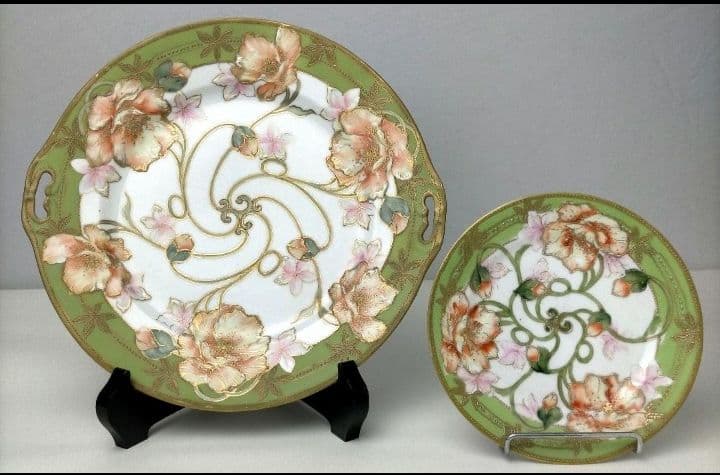 希少★オールドノリタケ 7点セット ケシ絵 金彩点盛り皿