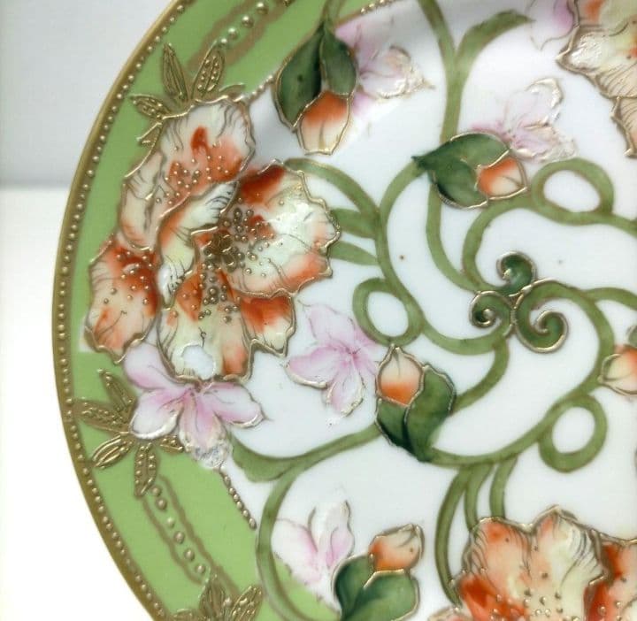 希少★オールドノリタケ 7点セット ケシ絵 金彩点盛り皿