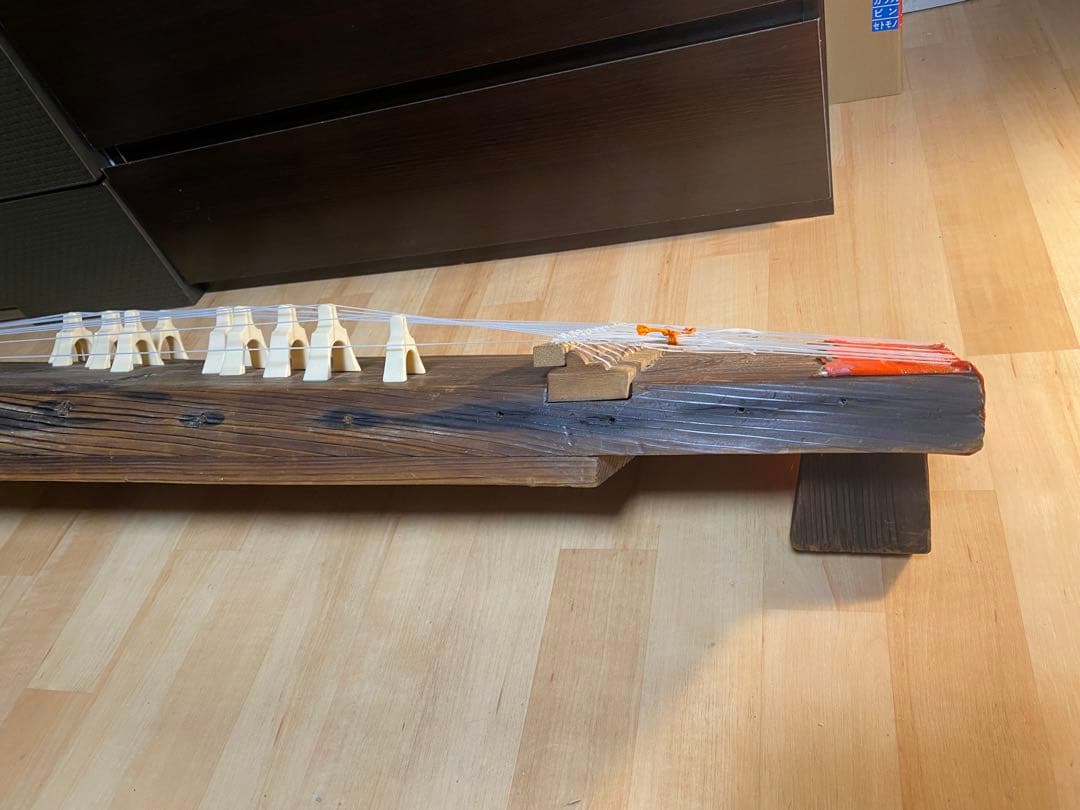 【弦張替済】船の古材で作られた短琴 122cm 一点物 和楽器 演奏可能
