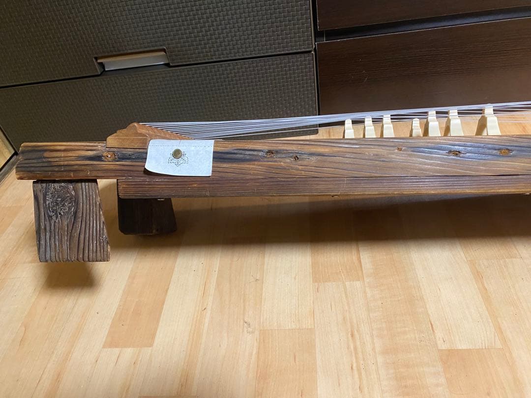 【弦張替済】船の古材で作られた短琴 122cm 一点物 和楽器 演奏可能