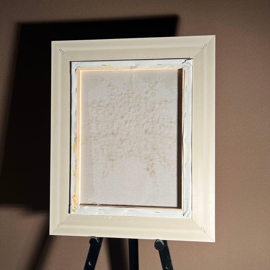 ★秀作★ 手書き油絵 花瓶の花 額付 肉筆絵画 インテリア 油彩画