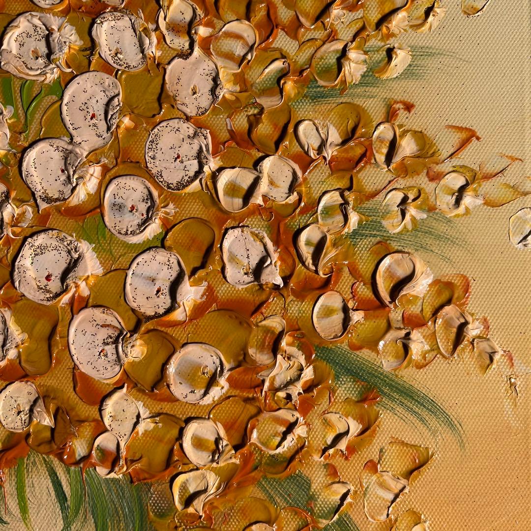 ★秀作★ 手書き油絵 花瓶の花 額付 肉筆絵画 インテリア 油彩画