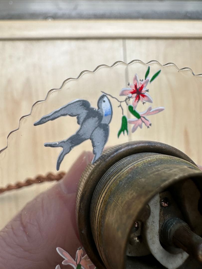 1920年代 フランス アンティーク 可愛い小鳥が羽ばたく小さなアトリエランプ＊