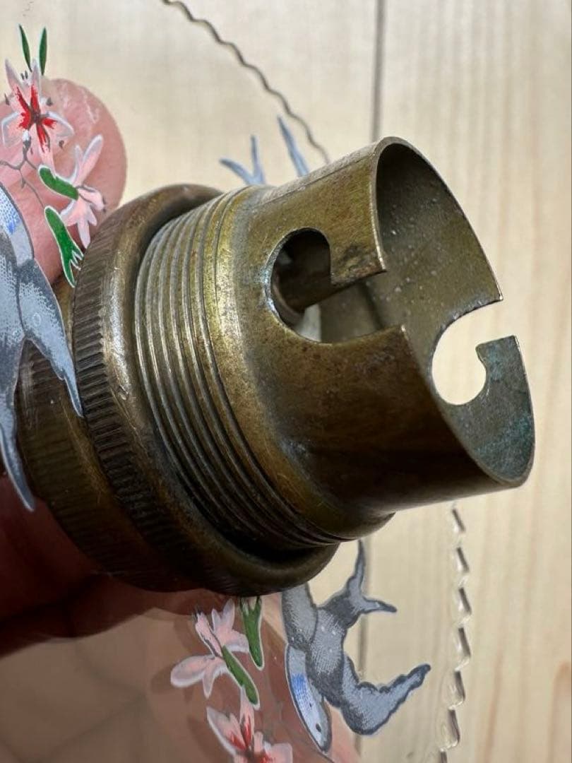 1920年代 フランス アンティーク 可愛い小鳥が羽ばたく小さなアトリエランプ＊