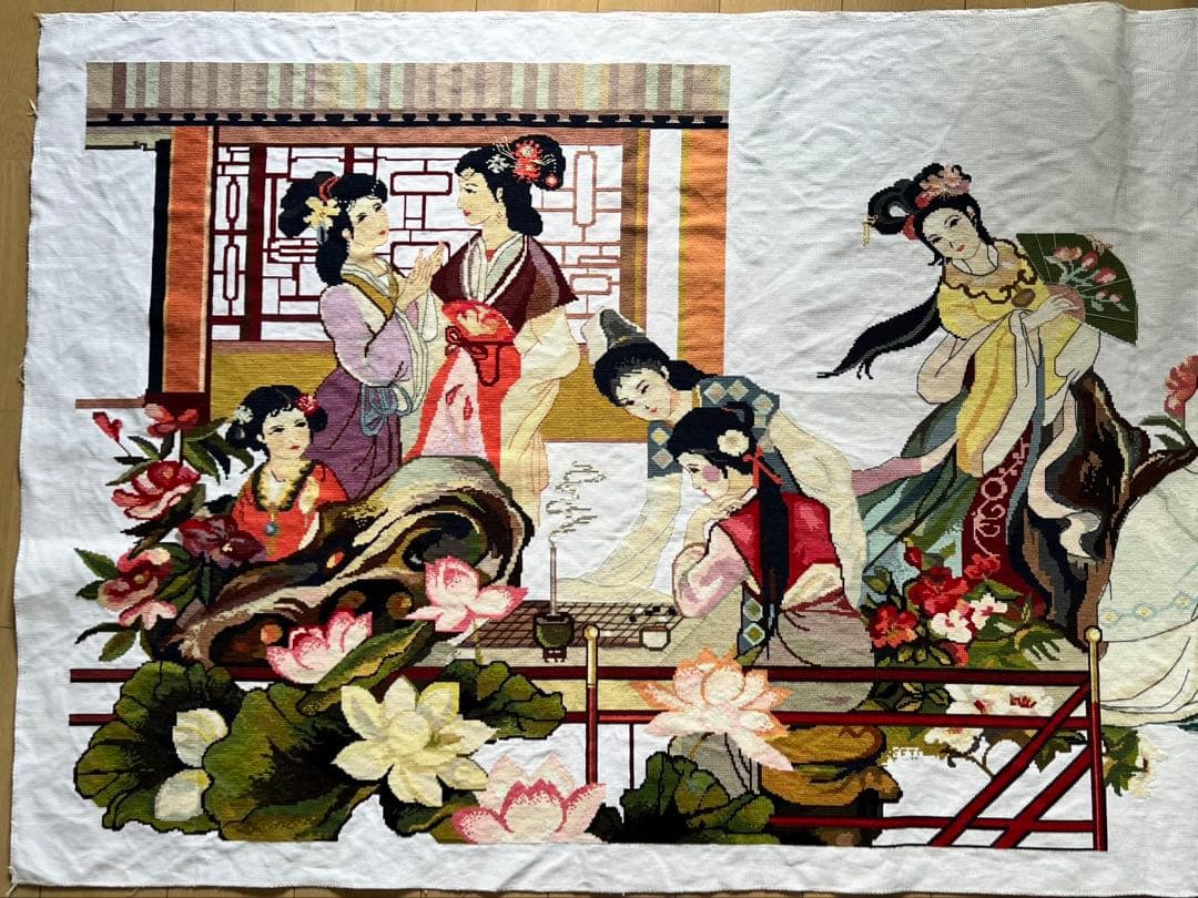 【クロスステッチ完成品】红楼群芳图