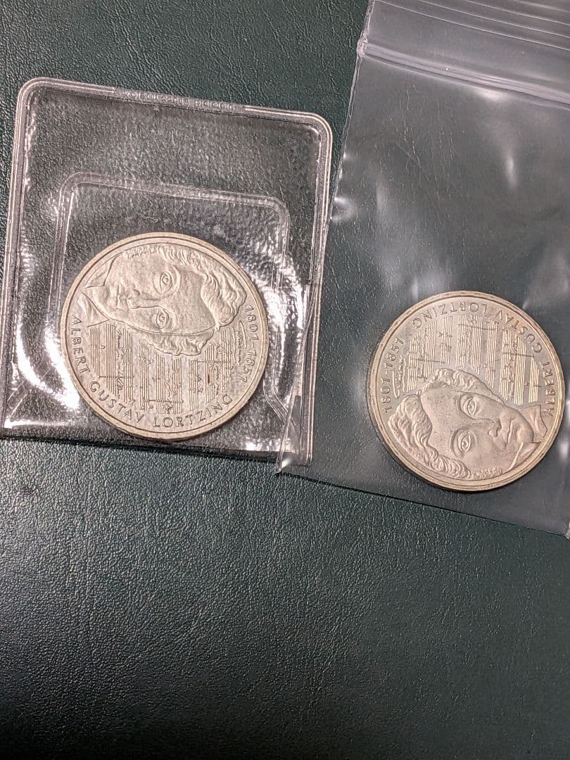 アルベルト·グスタフ·ロルツィング生誕200周年記念10マルク銀貨　SV925