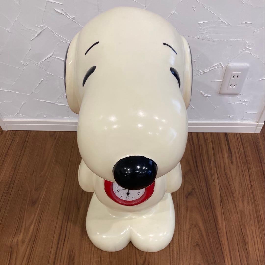 ス*ー様 【当時物】三和銀行 スヌーピー 置き物 時計 約60cm 非売品