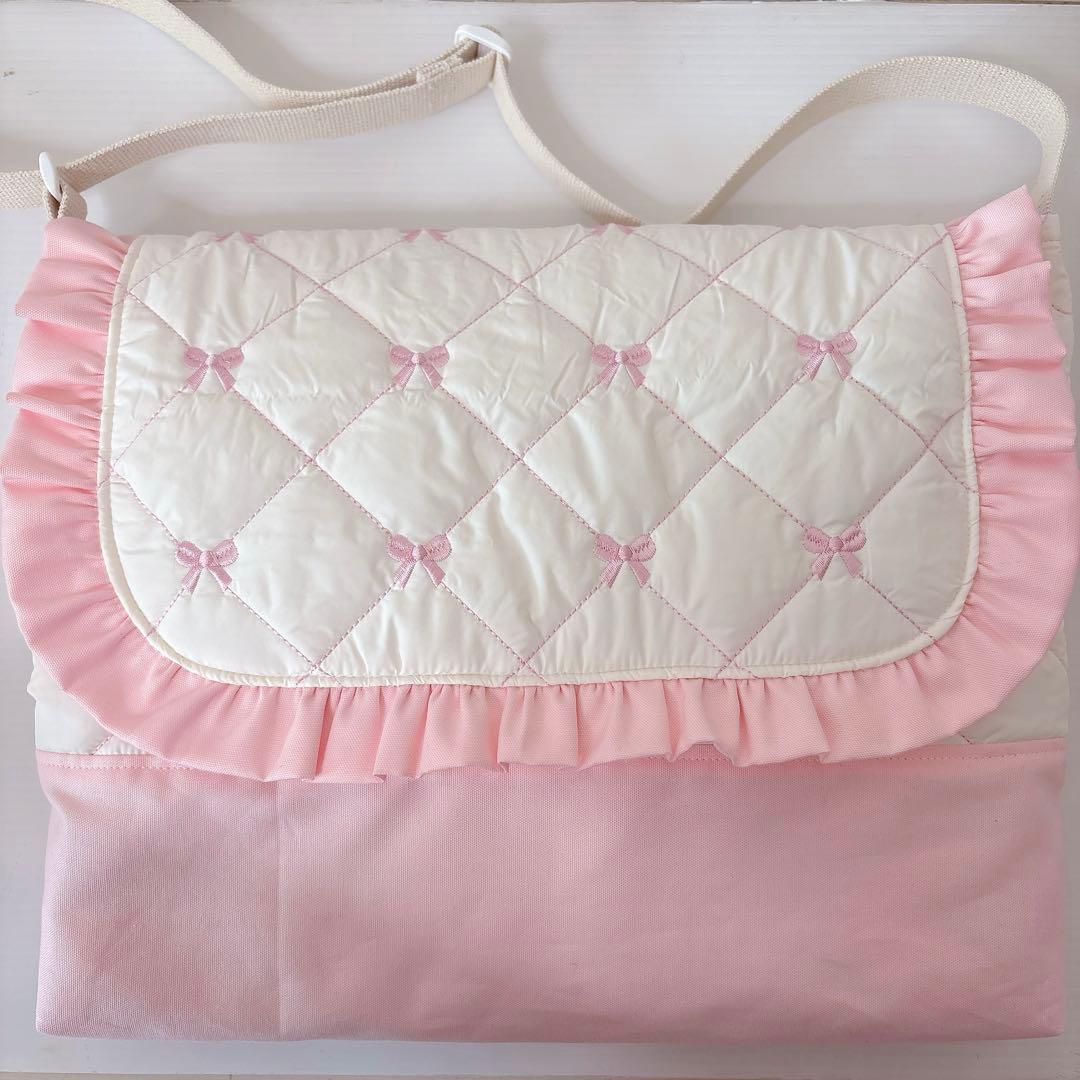 図書バッグ 上履き入れ　コップ袋　リボンキルト