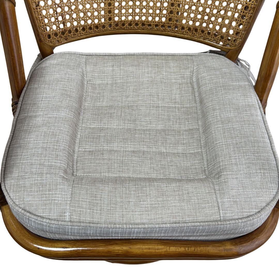 大竹産業 ラタン 回転チェア ① 美品 籐椅子 回転椅子 クッション付 送料無料