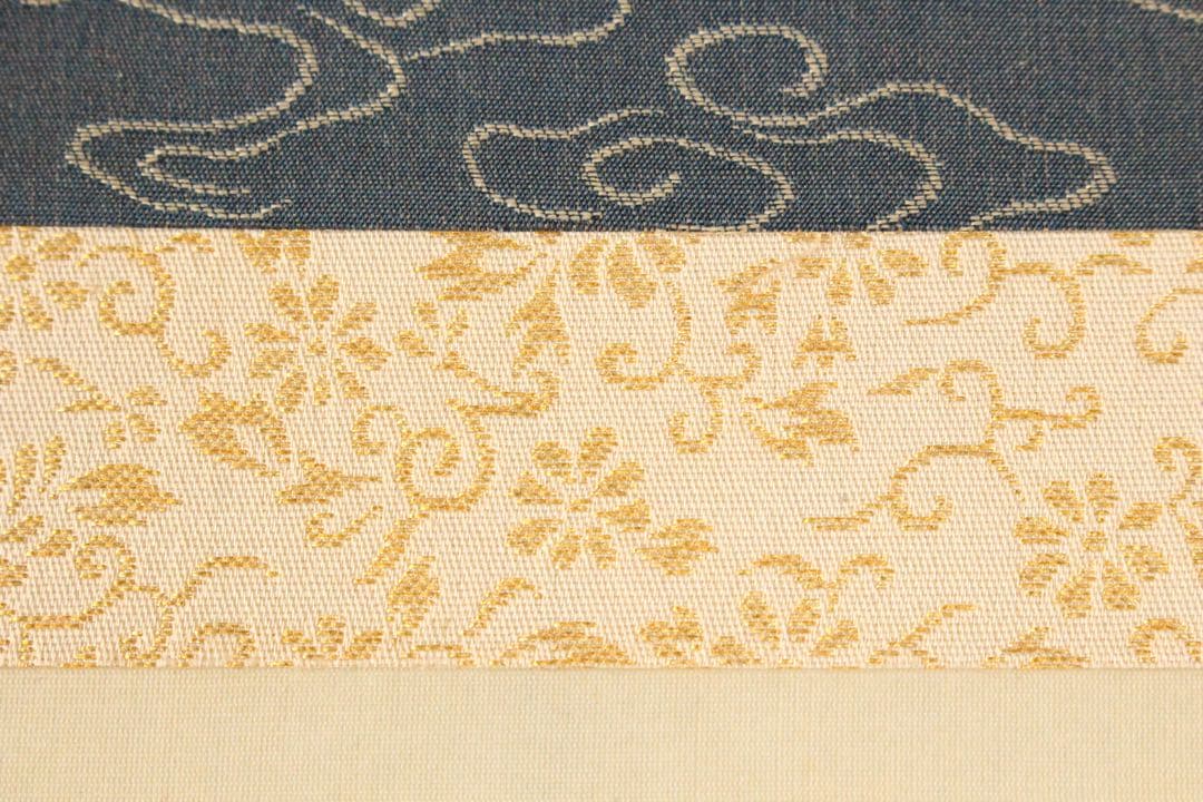 No5128 掛軸　在銘　伯鈴　山水図　絹本着色　合箱　日本画　古美術　送料無料