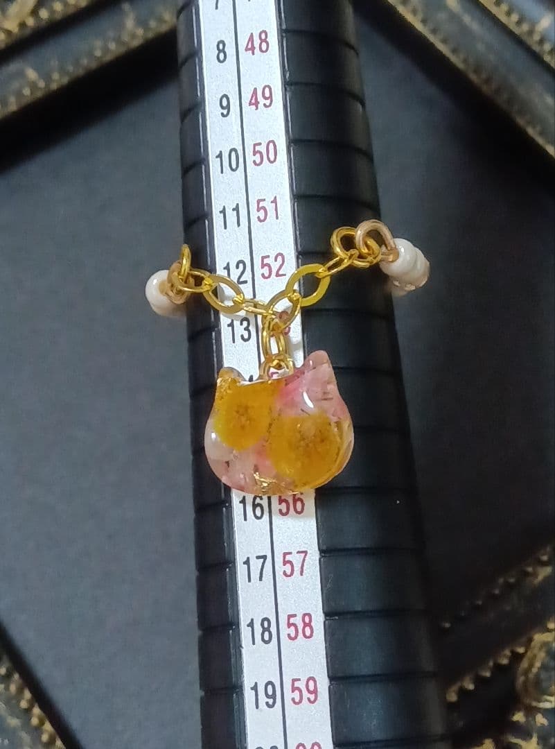 9452 フラワーレジン 猫ちゃん 肉球 ハンドメイド リング 2セット