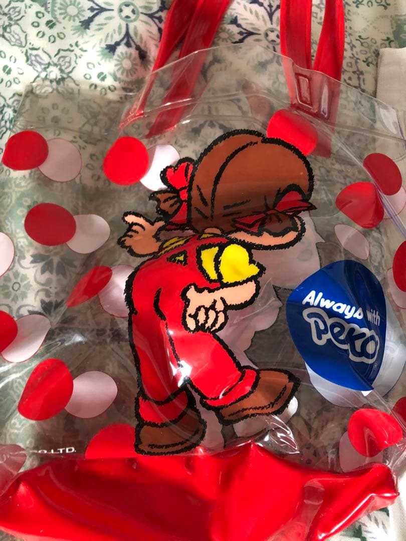 不二家ペコちゃん ビンテージ ビーチバッグ タオルセット プロフお読みください