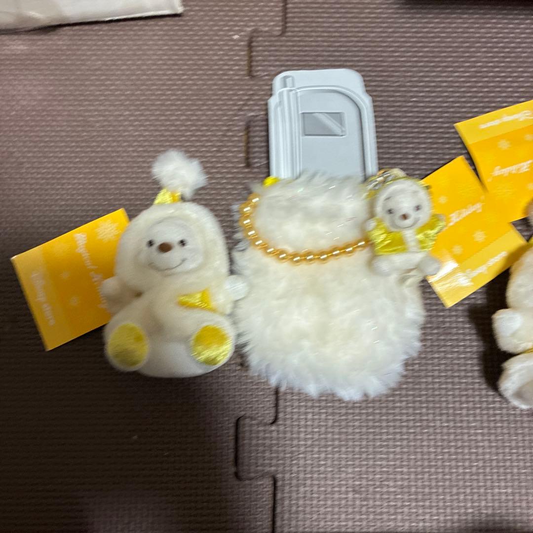 ‼️希少新品‼️ディズニー　プーさん　キーホルダー2個と携帯ケース　平成レトロ　レア