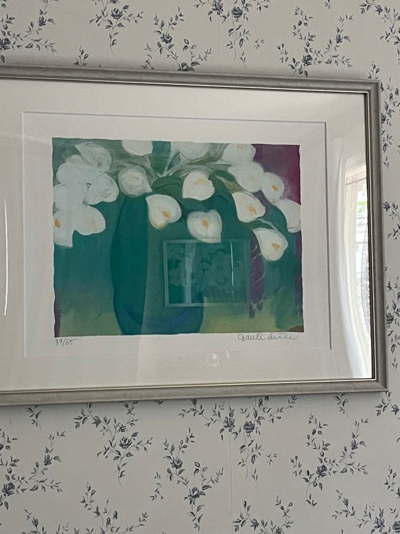 新品額入り　限定65枚　大きめ　ジニー・キム　版画　直筆サイン　NO. 証明書有