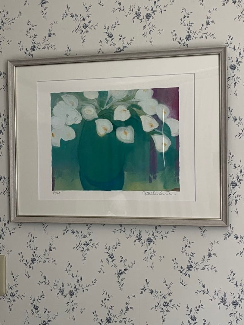 新品額入り　限定65枚　大きめ　ジニー・キム　版画　直筆サイン　NO. 証明書有