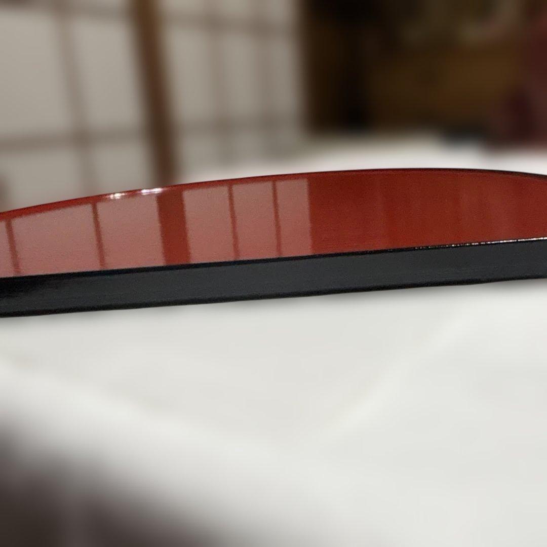 越前塗り　円形ランチョンマット 黒と赤 両面使い5枚セット