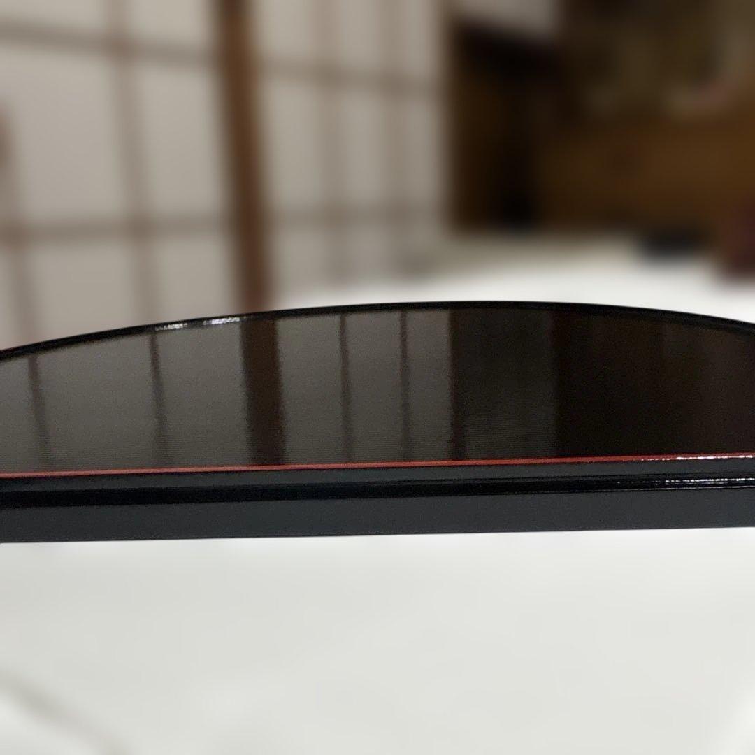 越前塗り　円形ランチョンマット 黒と赤 両面使い5枚セット