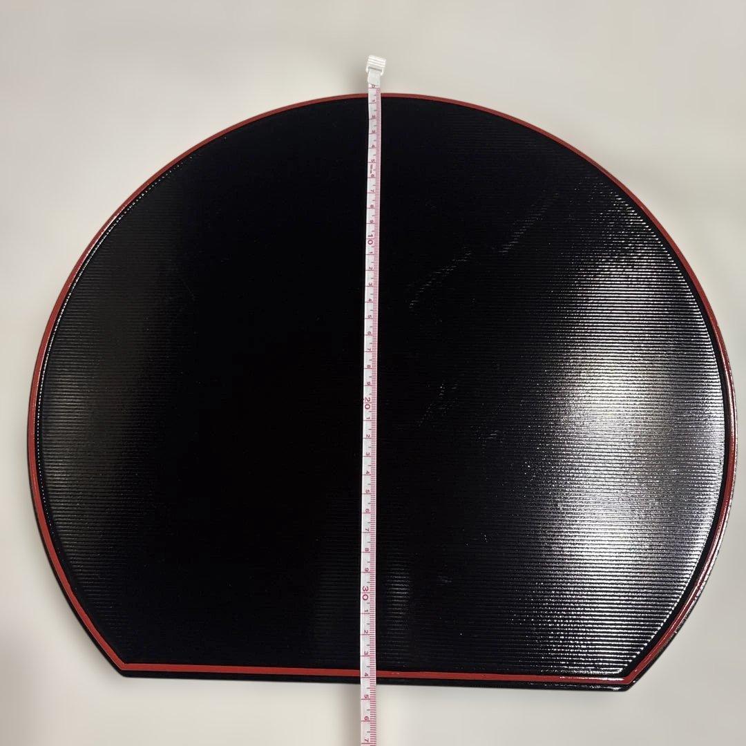 越前塗り　円形ランチョンマット 黒と赤 両面使い5枚セット