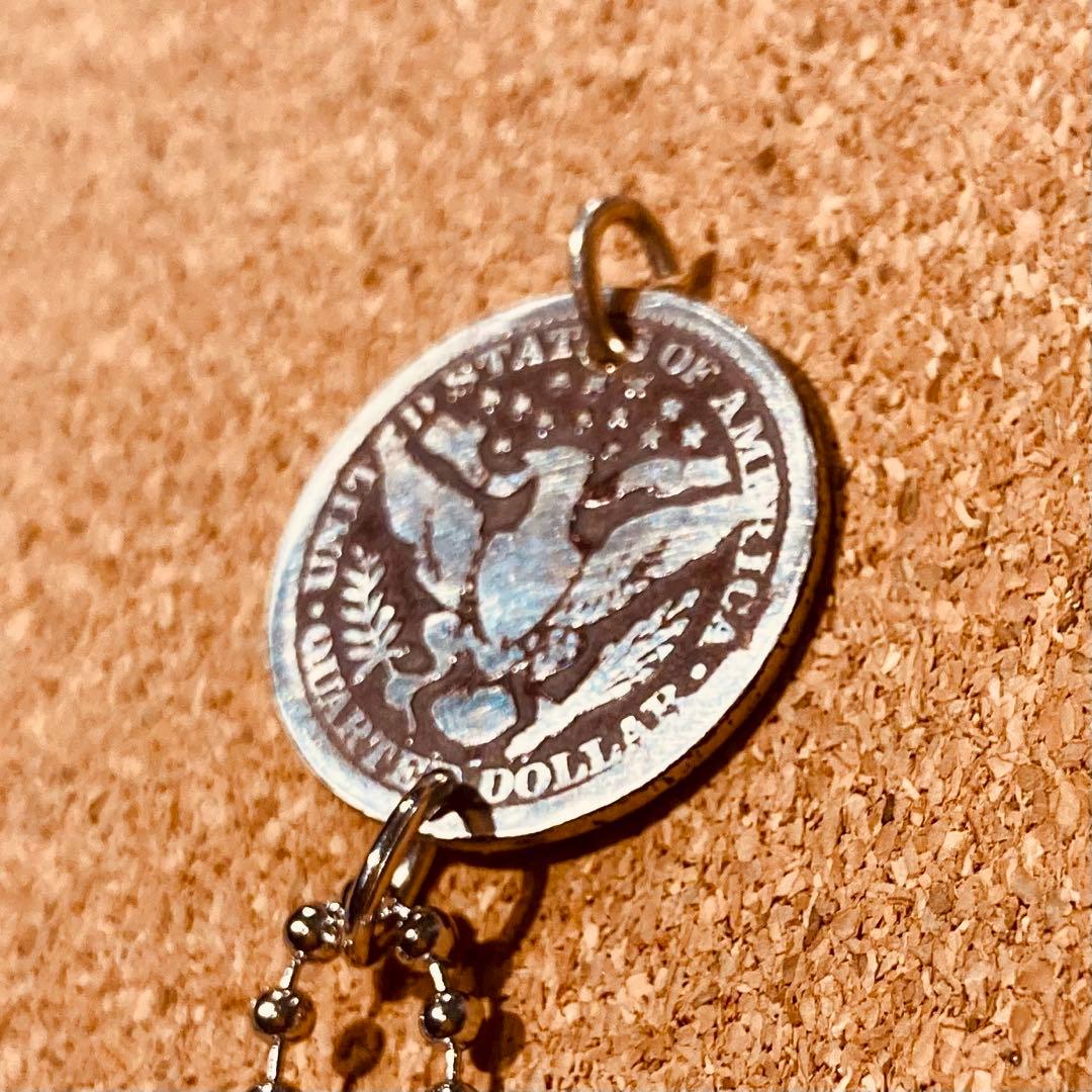 ★ハンドメイド ペンダントトップ 1916バーバークォーターダラー銀貨仕様
