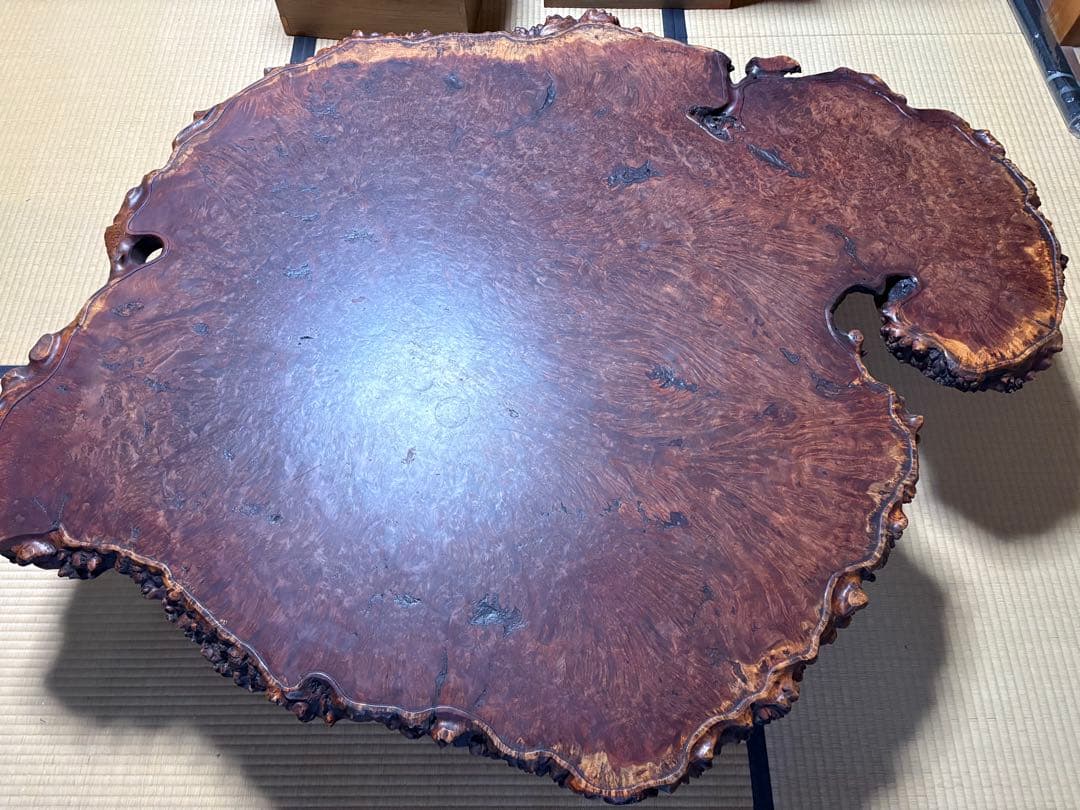 花梨(カリン) 天然木　一枚板　座卓　約160cm×約130cm
