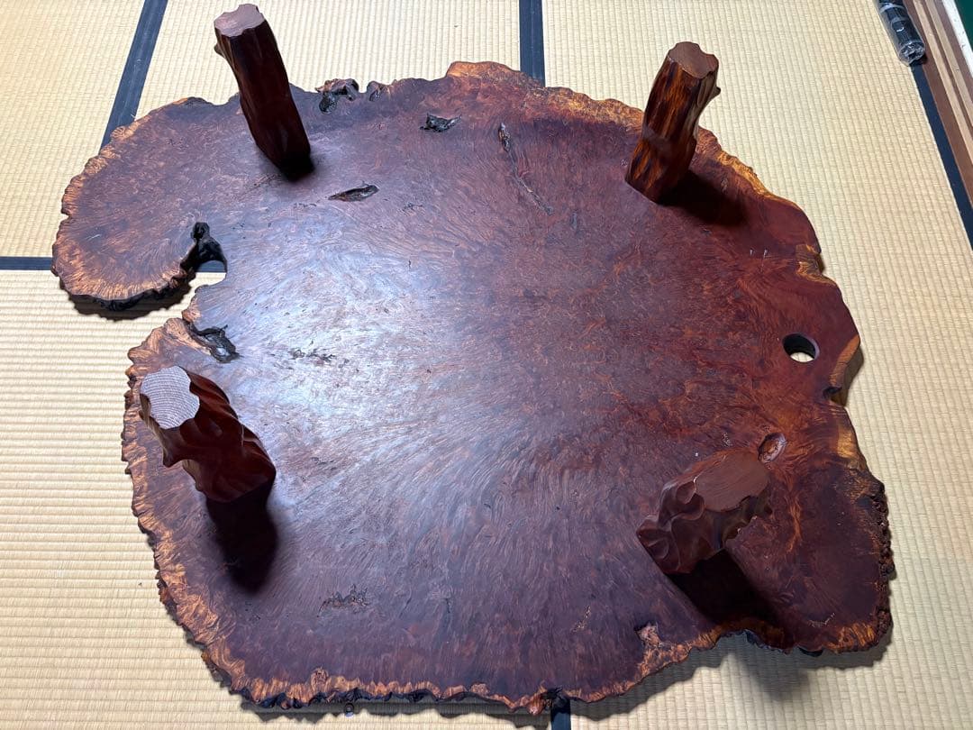花梨(カリン) 天然木　一枚板　座卓　約160cm×約130cm