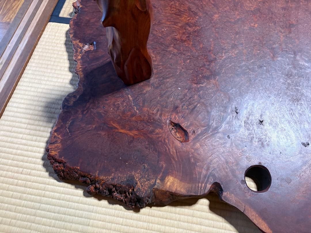 花梨(カリン) 天然木　一枚板　座卓　約160cm×約130cm