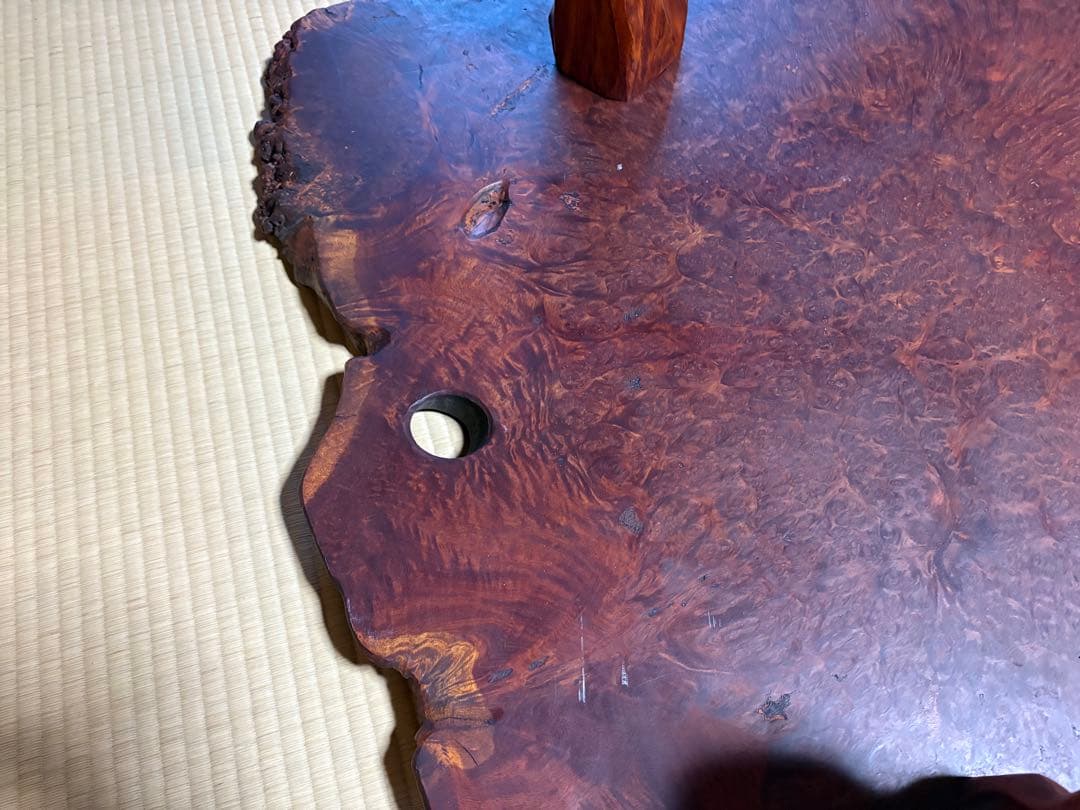 花梨(カリン) 天然木　一枚板　座卓　約160cm×約130cm