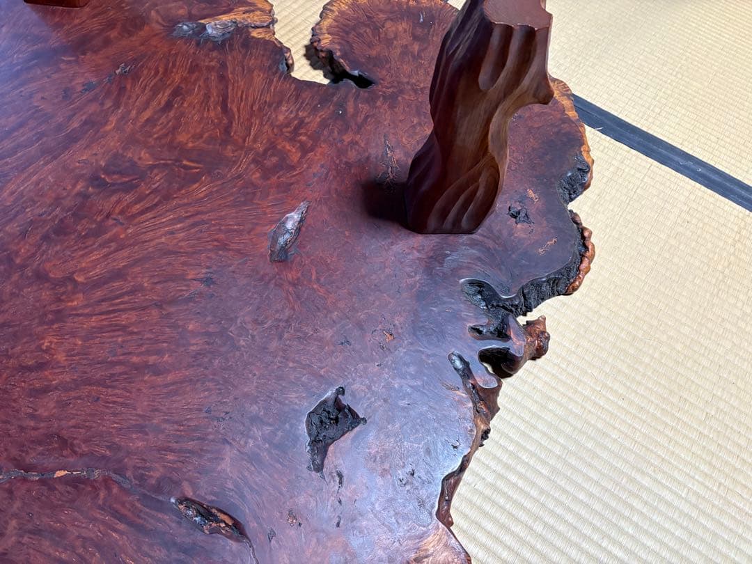 花梨(カリン) 天然木　一枚板　座卓　約160cm×約130cm