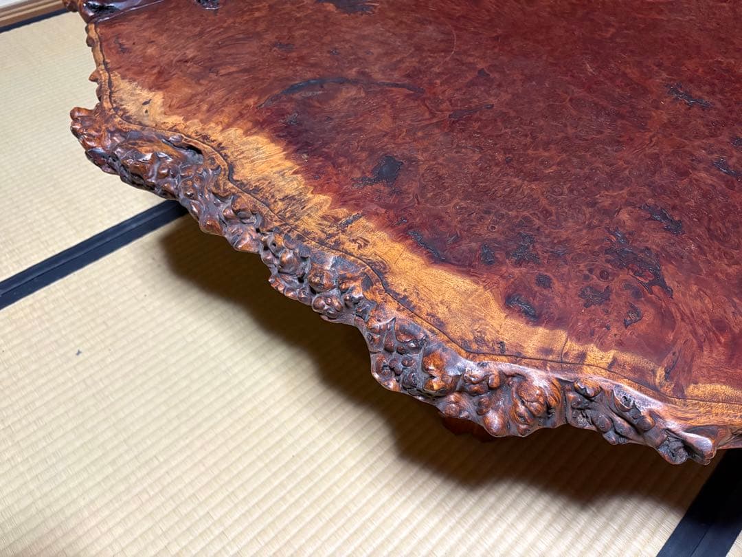 花梨(カリン) 天然木　一枚板　座卓　約160cm×約130cm