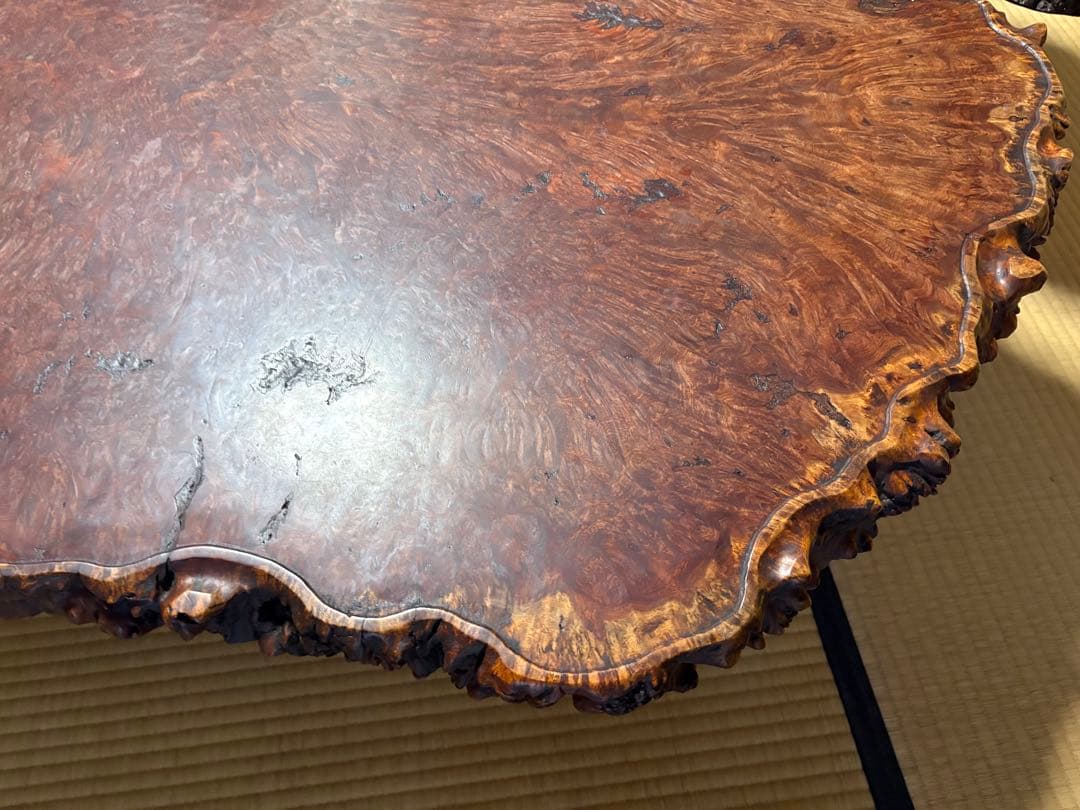 花梨(カリン) 天然木　一枚板　座卓　約160cm×約130cm