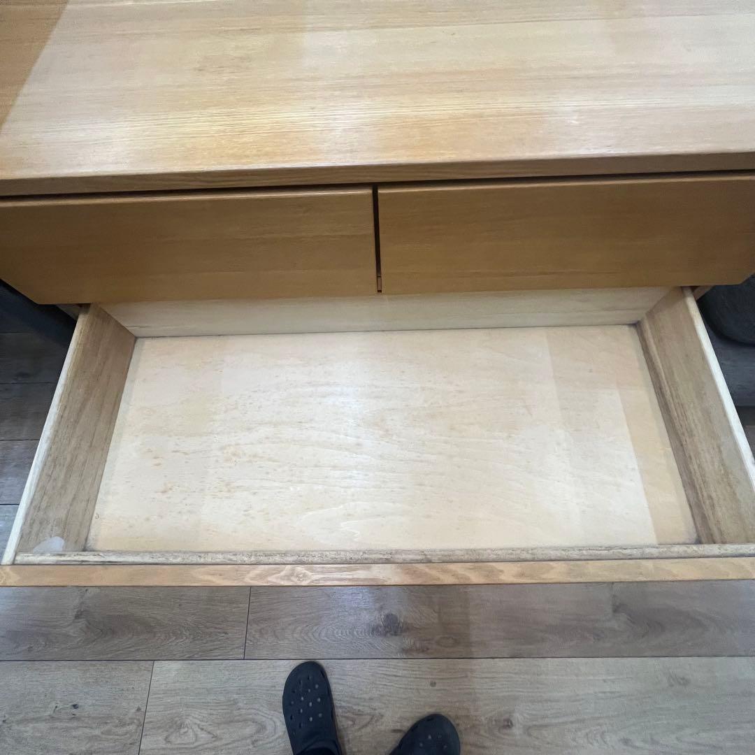 無印良品 MUJI タモ材 4段 ワイド チェスト 脚付　廃盤品