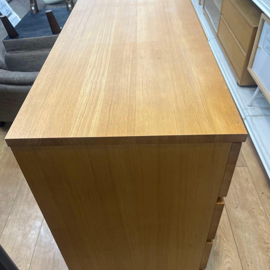 無印良品 MUJI タモ材 4段 ワイド チェスト 脚付　廃盤品