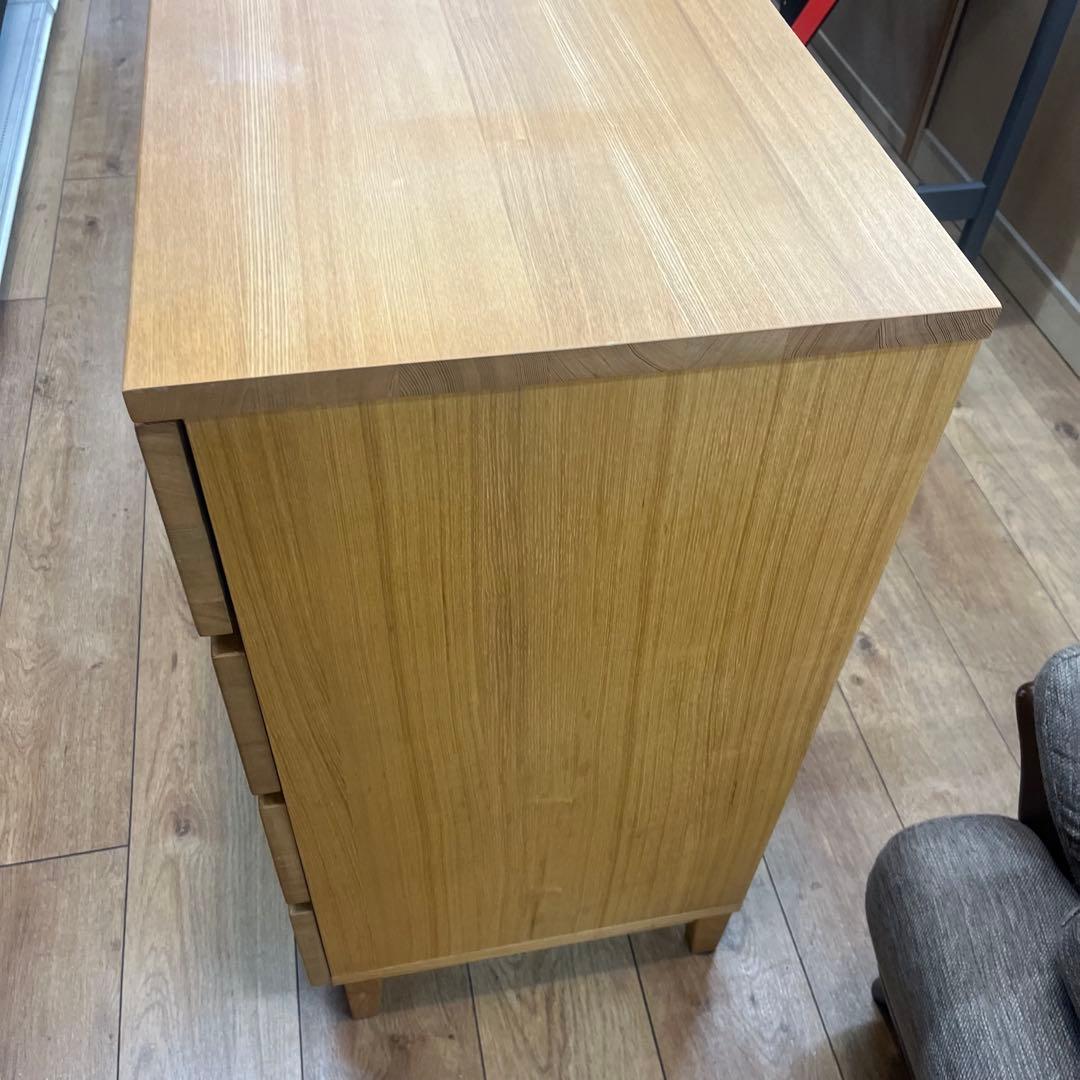 無印良品 MUJI タモ材 4段 ワイド チェスト 脚付　廃盤品