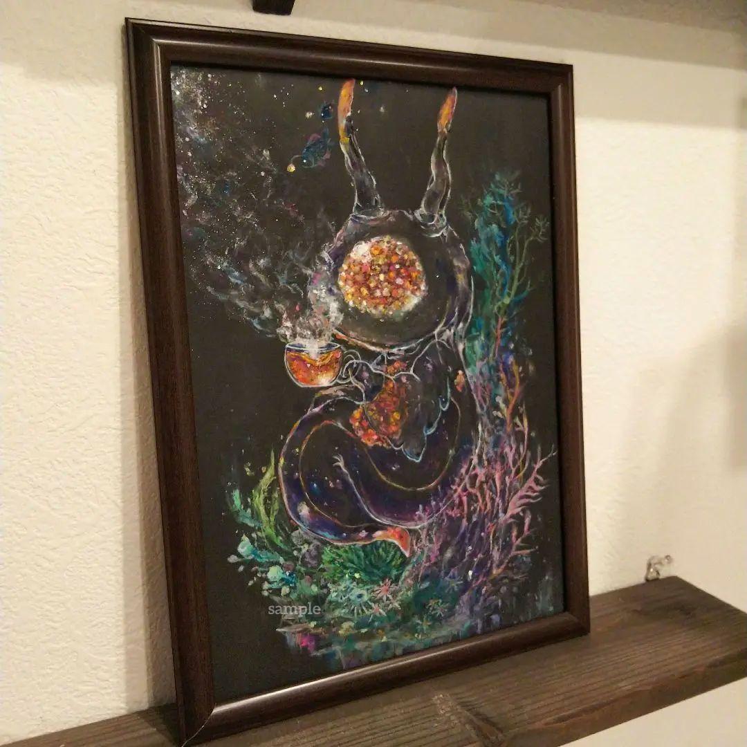 クリオネ 原画 アート 絵画 画家 現代アート 海 イラスト インテリア 幻想的