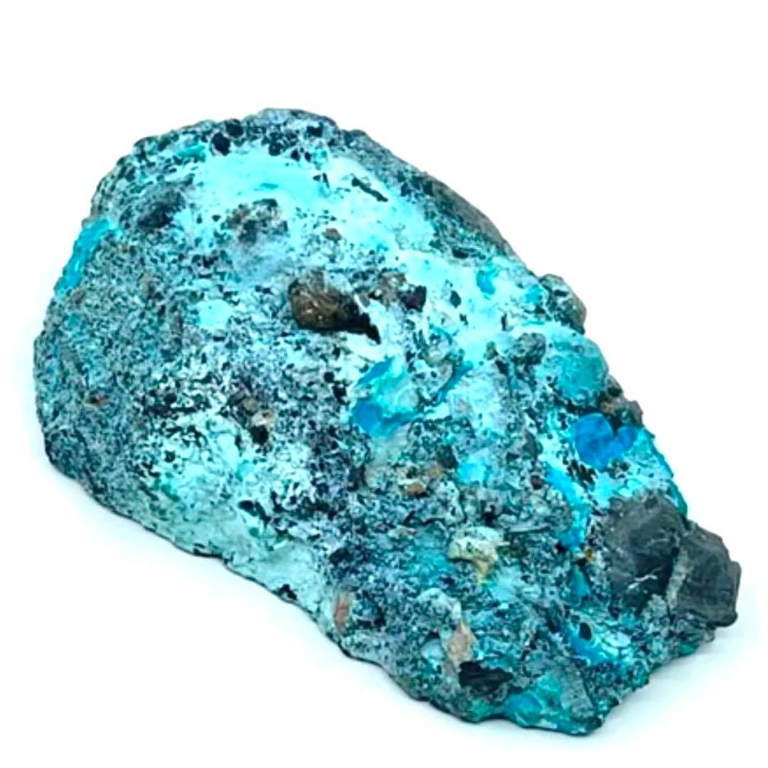 マラカイト/クリソコラ混合石　ハーフカット