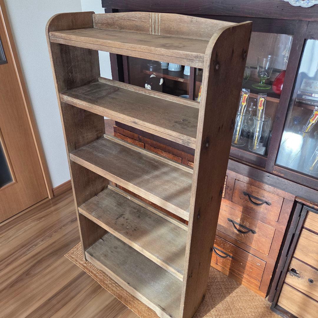 古い本棚 古家具 オープンラック 枯れた棚 収納棚 ディスプレイラック 5段