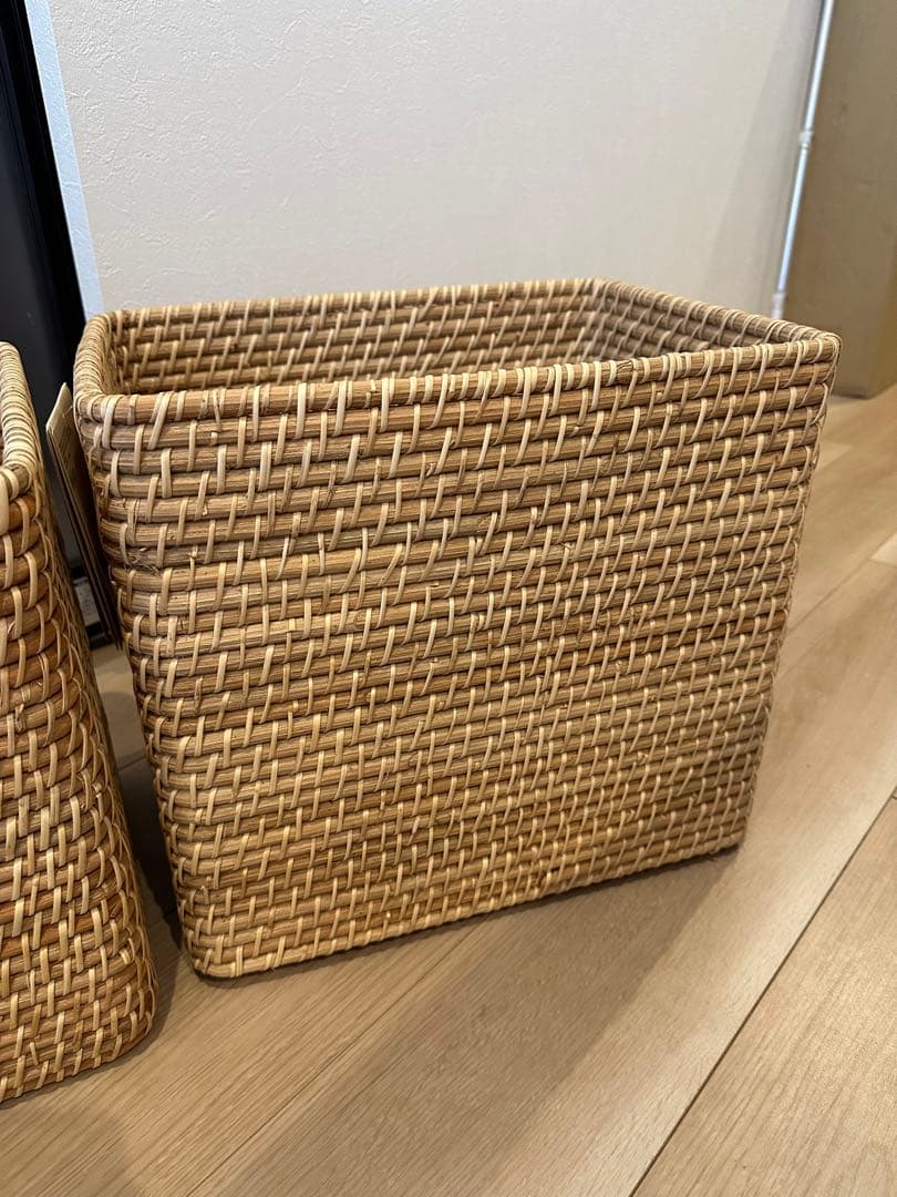 無印　重なるラタン　バスケット　3点セット