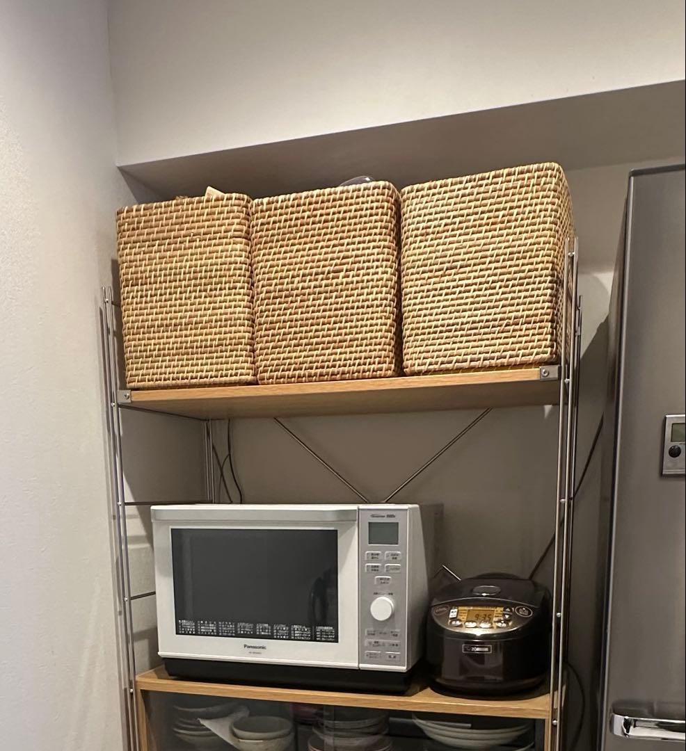 無印　重なるラタン　バスケット　3点セット