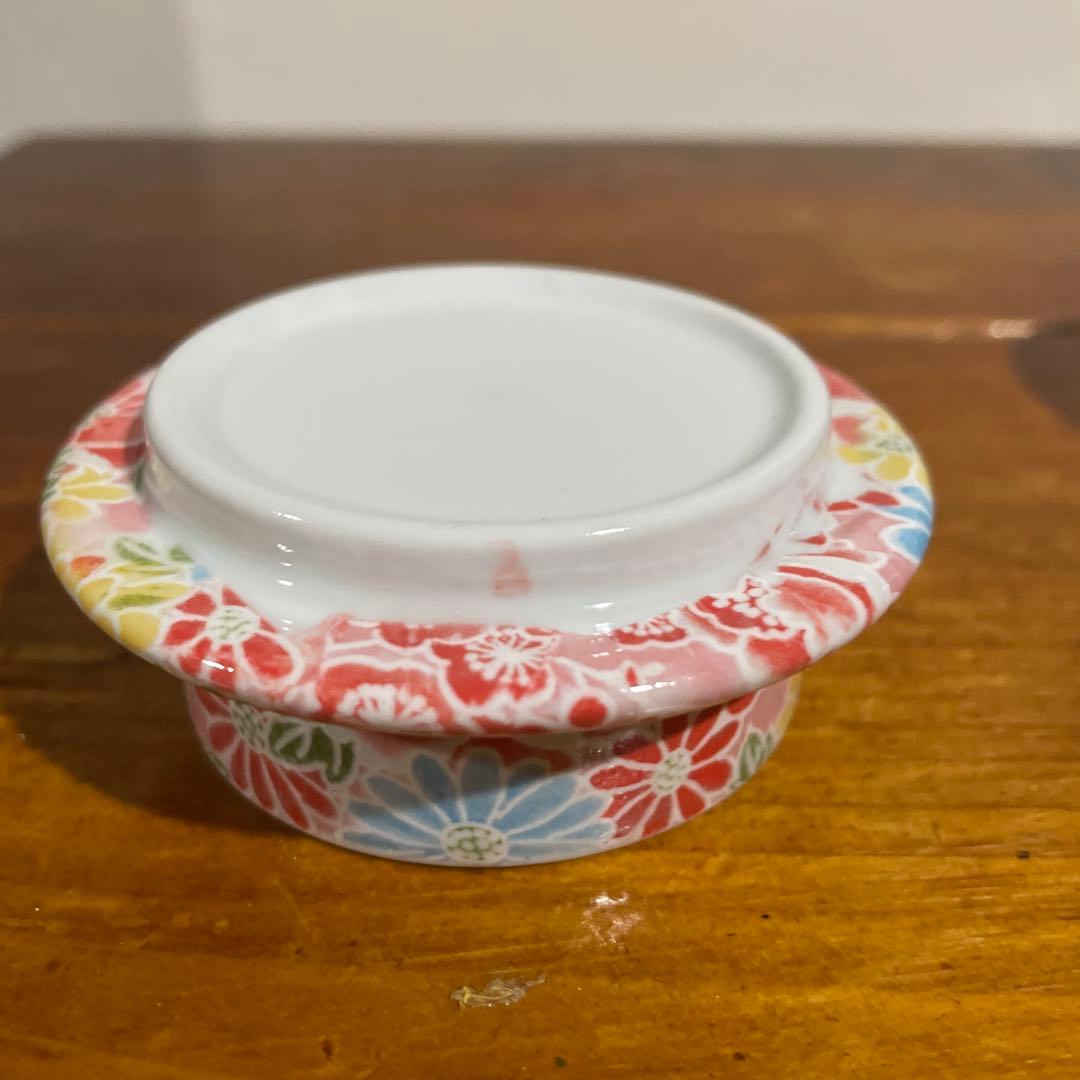 【レア・新品・未使用】有田焼 ドーム型食器 蓋物 ガラス蓋 友禅