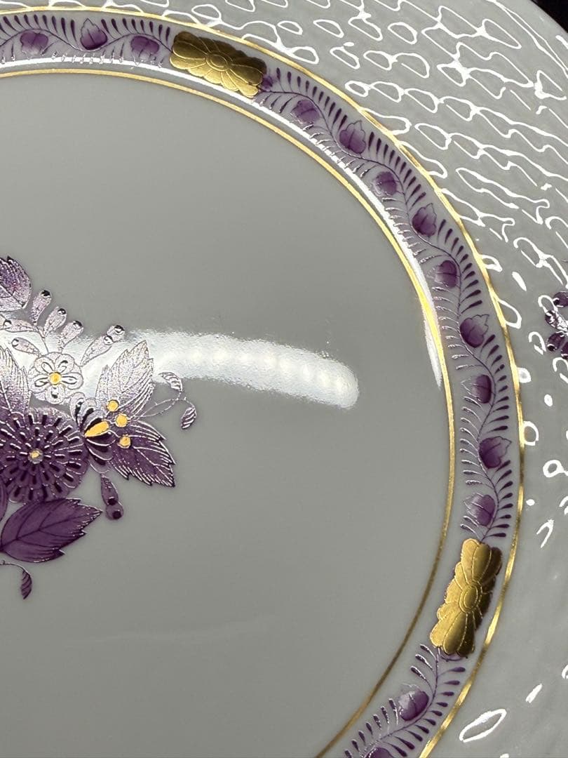 ヘレンド　未使用品　HEREND アポニー　紫　カップ＆ソーサー　トリオ